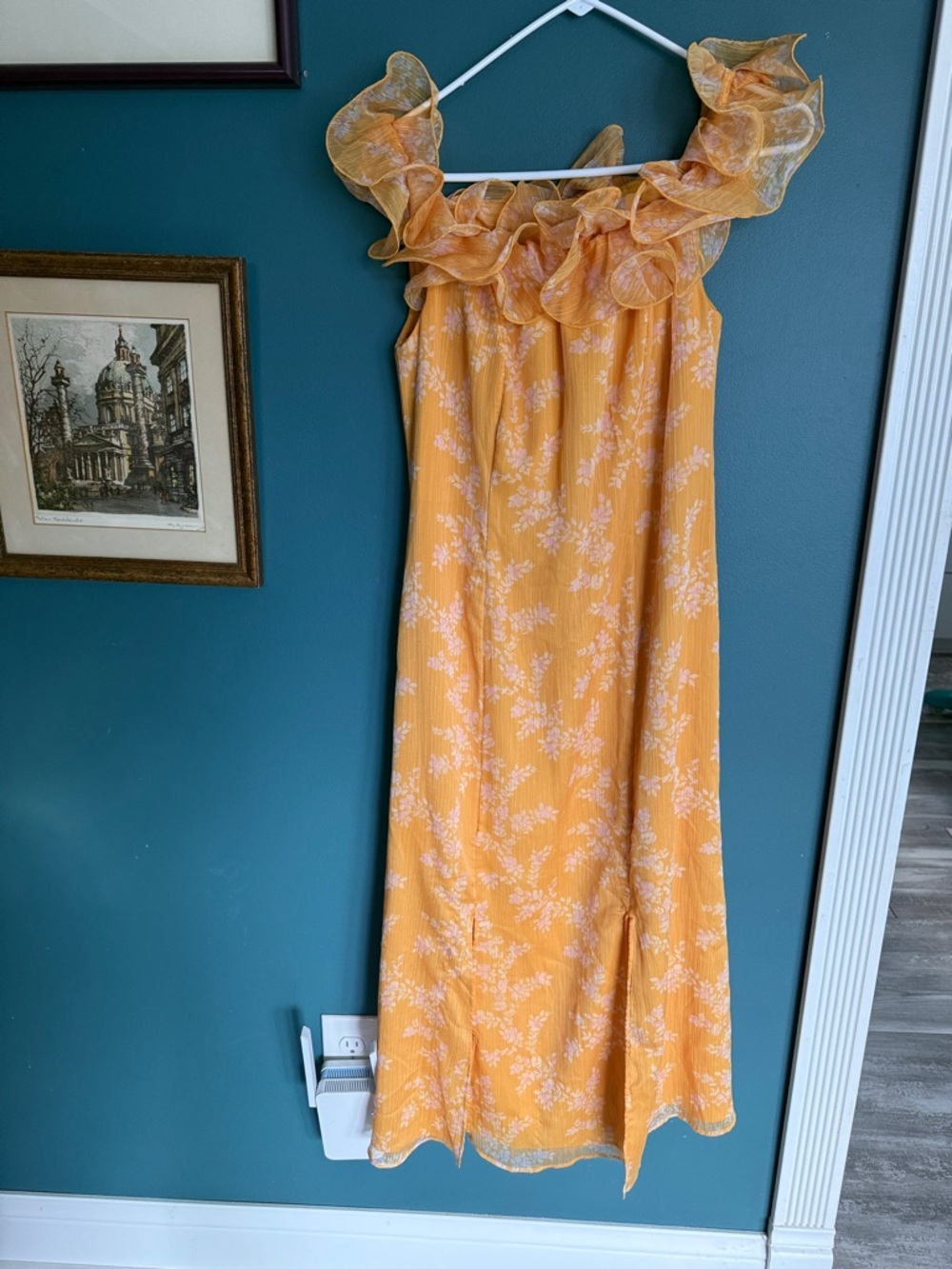 Yellow Floral Ruffle Maxi Dress 249